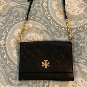 Tory Burch Georgia black quilted leather handbag